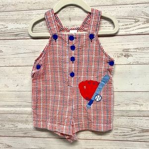 Vintage Seersucker baseball onesie
